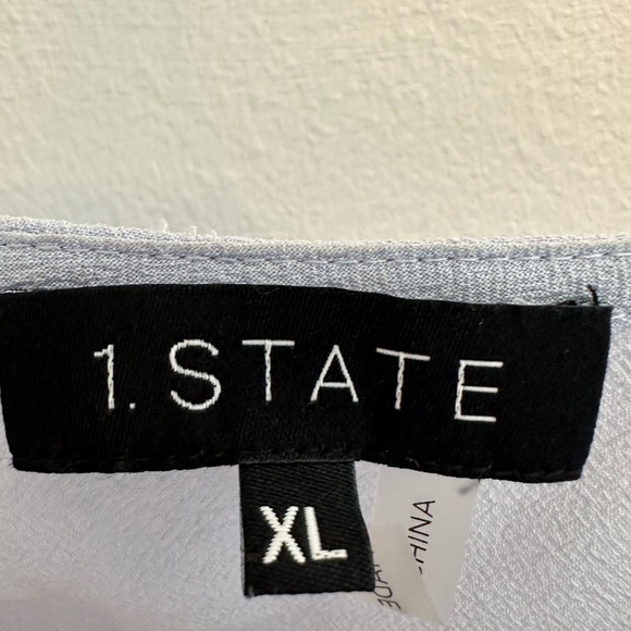 Blue Wrap Peplum Blouse - Picture 4 of 5